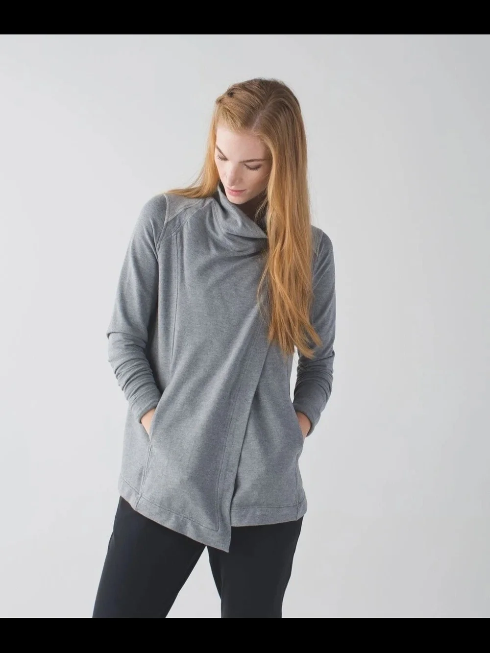 Lululemon Coast Easy Wrap Jacket Size 6 In Light Grey.